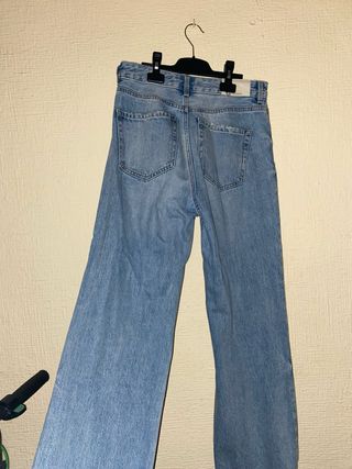 Pantalón Stradivarius Talla 36 Azul Claro