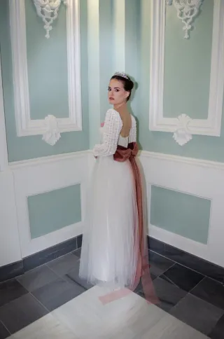 Vestido de Novia Blanco y Rosa