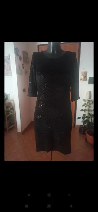 Abito lungo rosso in velluto