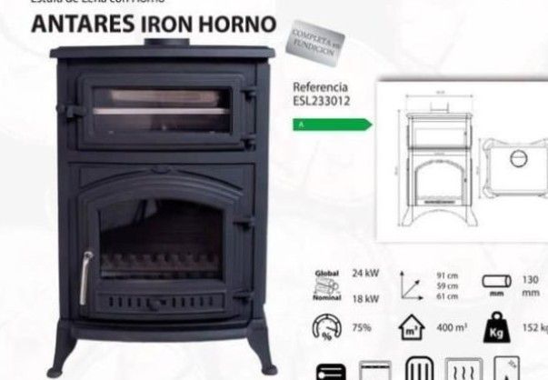 Estufa Leña Antares  Horno