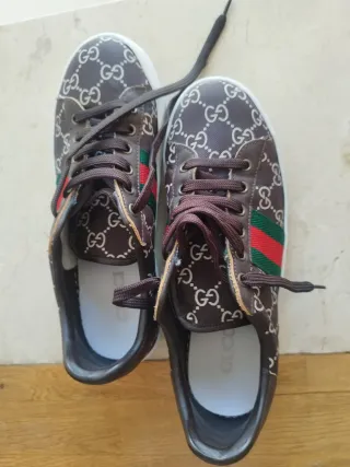 Zapatillas Gucci Marrones Talla 39 piel perfectas