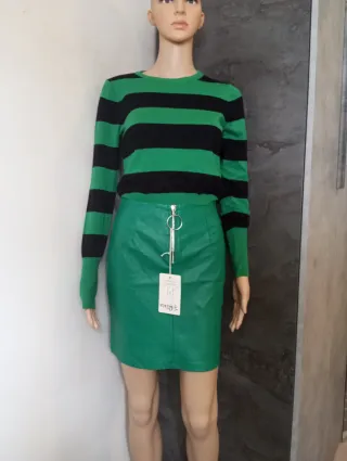 Minigonna verde in ecopelle donna taglia s/ m