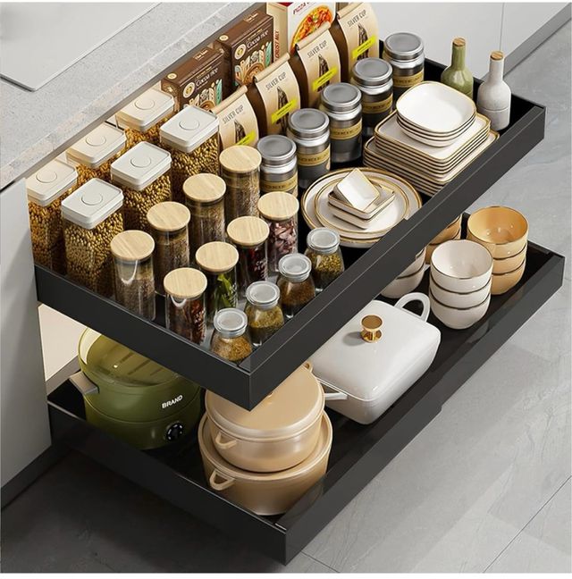 Organizzatore Cucina Estensibile Nero/Verde