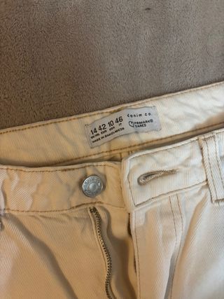 Jeans mujer beige