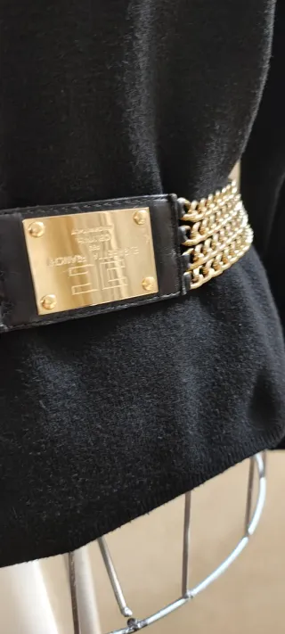 Cintura Elisabetta Franchi catena oro e nero