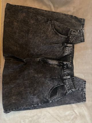 Pantalones vaqueros mujer negros efecto desgastado