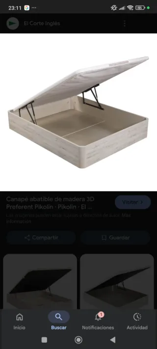 Canapé madera Pikolin beige/blanco