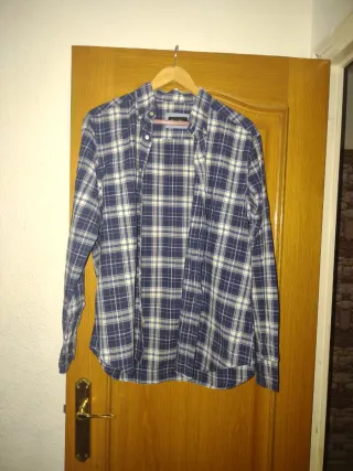 Camisa Massimo Dutti cuadros azul y blanco