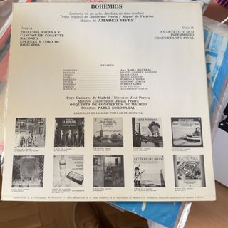Vinilo Amadeo Vives Bohemios