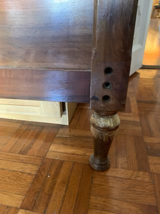 Cabecero cama maderia y ratán