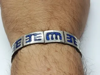 Pulsera Plata y Lapislázuli. Vintage Mexico
