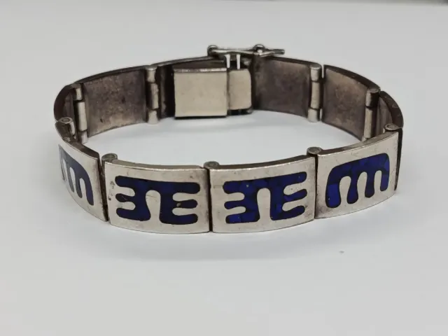 Bracciale in Argento e Lapislazzuli Vintage Messico