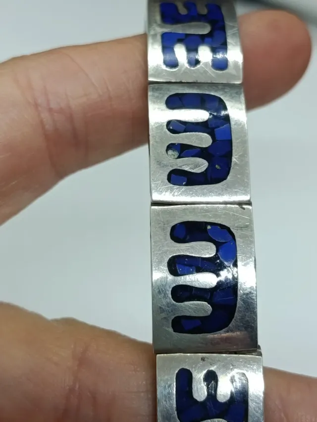 Bracciale in Argento e Lapislazzuli Vintage Messico