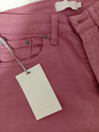 Pantalones vaqueros rosas mujer