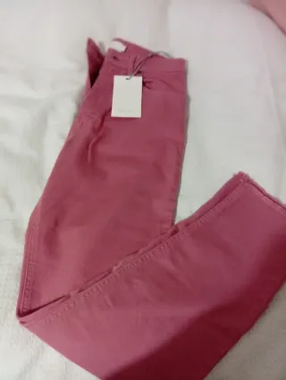 Pantalones vaqueros rosas mujer