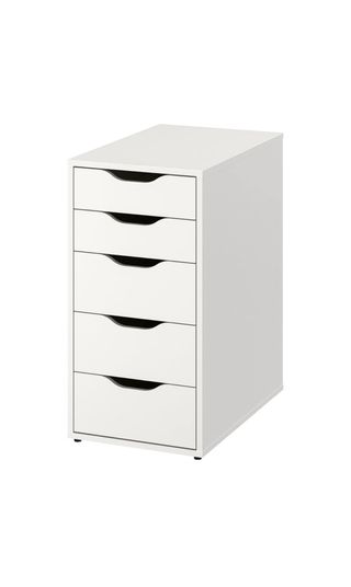 Escritorio blanco con cajoneras