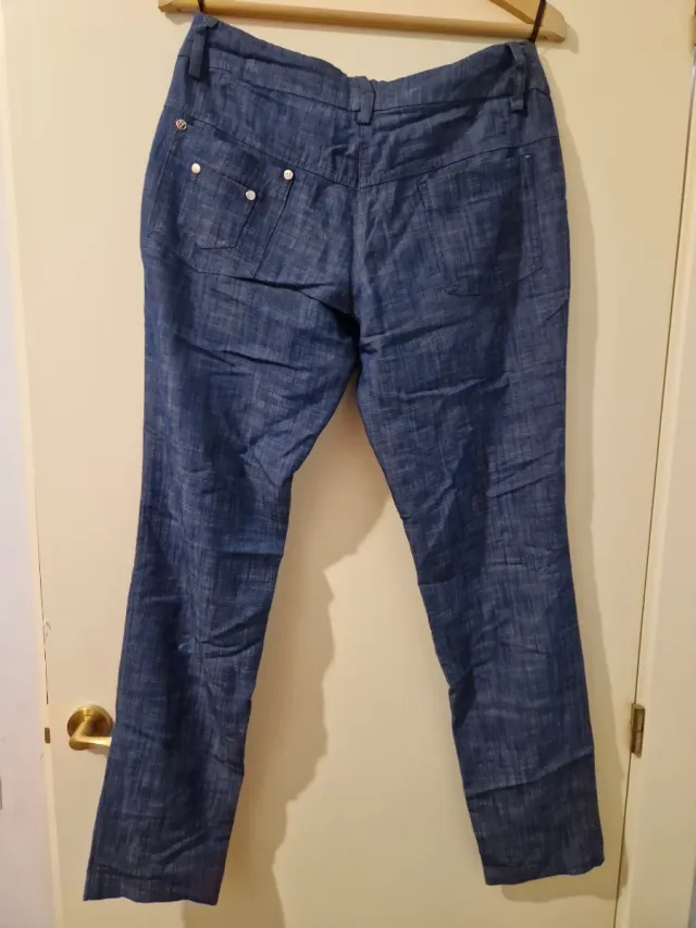 Pantalón de tela azul