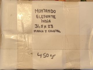 Cuadro antiguo elefante y jinetes