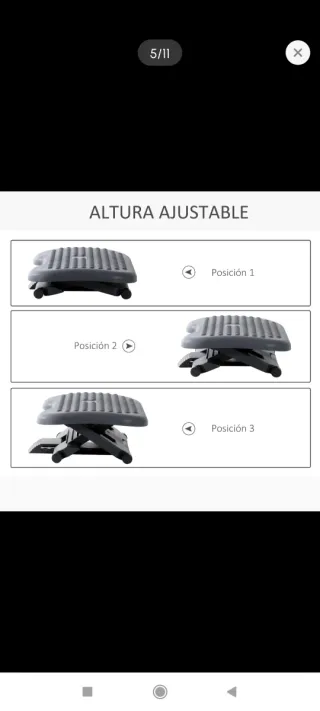 Reposapiés de oficina gris