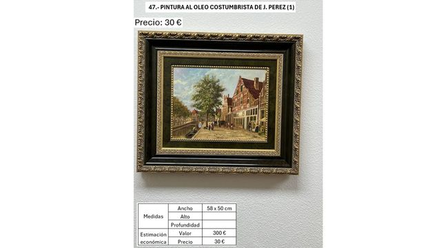 Pintura al óleo J. Perez Costumbrista