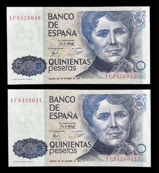1979 ESPAÑA. PAREJA 500 PESETAS SIN CIRCULAR. “1F”