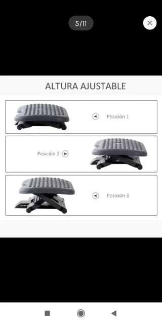 Reposapiés oficina ajustable en altura