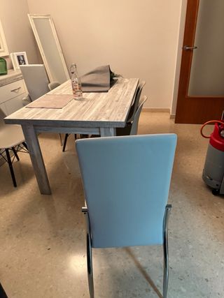 Sillas Comedor Beige Piel Sintética