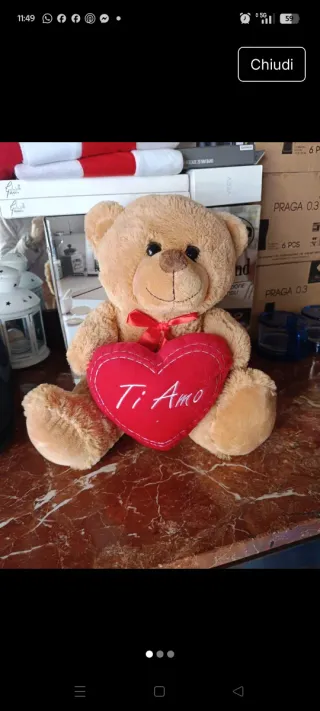 Peluche Orsetto con Cuore Ti Amo