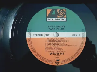 Vinilo Face Value de Phil Collins