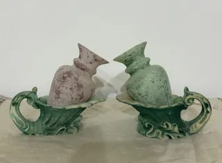 Coppia Anfore Vetro Stile Antico