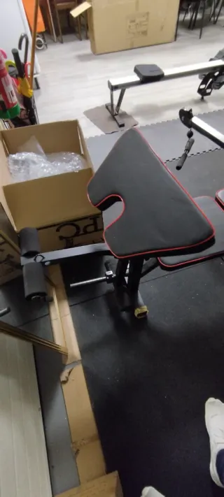 Banco musculación+barra polea+soporte sentadilla