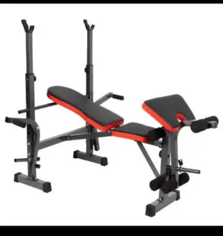Banco musculación+barra polea+soporte sentadilla