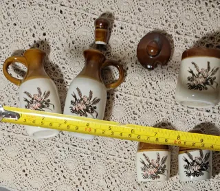 Set ceramica olio,aceto,sale e pepe