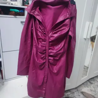 Vestito donna corto elastico viola