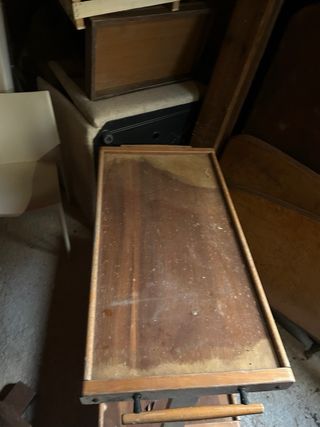 Carrello porta vivande in legno a 2 ripiani