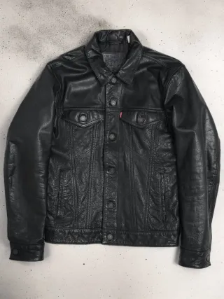 Cazadora Cuero Búfalo Levi's Talla S Negra Hombre