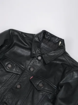 Cazadora Cuero Búfalo Levi's Talla S Negra Hombre
