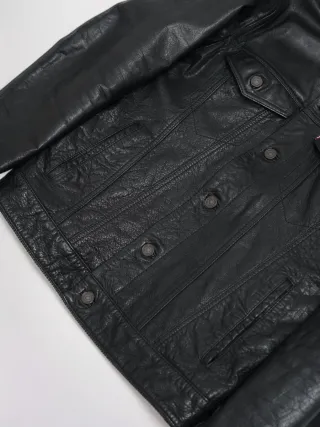 Cazadora Cuero Búfalo Levi's Talla S Negra Hombre