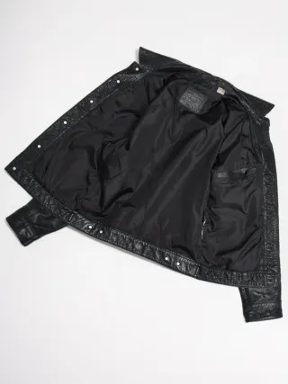 Cazadora Cuero Búfalo Levi's Talla S Negra Hombre