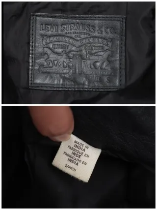 Cazadora Cuero Búfalo Levi's Talla S Negra Hombre