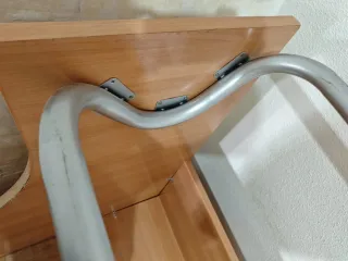 Escritorio esquinero madera y metal