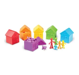 Juego 6 casitas de colores para clasificar