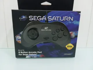 Mando Retro-bit Sega Saturn Negro
