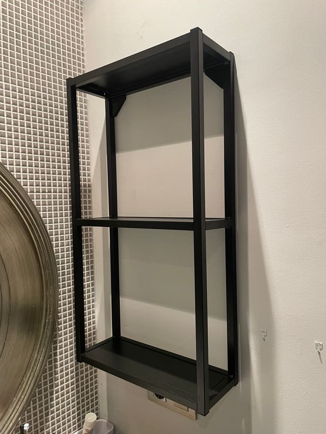 Estante de parede antracita com 3 prateleiras