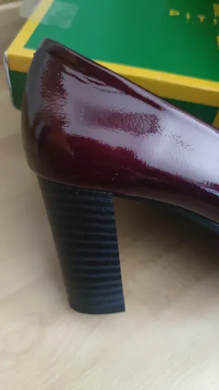 Zapatos Pitillos Piel Talla 39 Burdeos NUEVOS