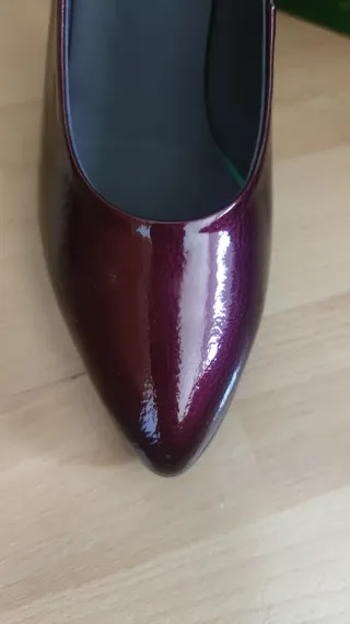 Zapatos Pitillos Piel Talla 39 Burdeos NUEVOS