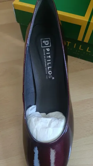 Zapatos Pitillos Piel Talla 39 Burdeos NUEVOS
