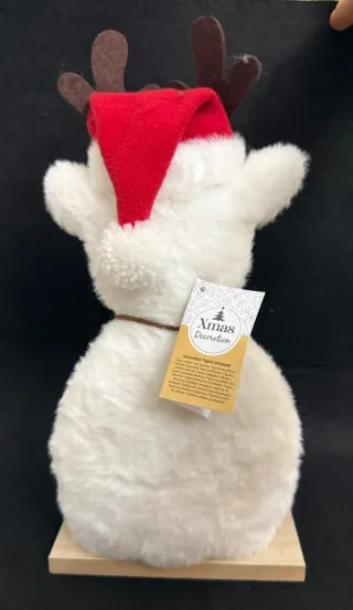 Pupazzo Renna Peluche Bianco Natale