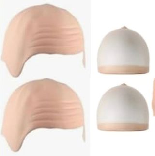 2 pelucas calvas y 2 redes para pelucas