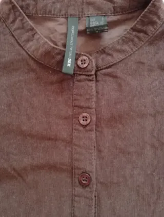 Vestido marrón manga corta